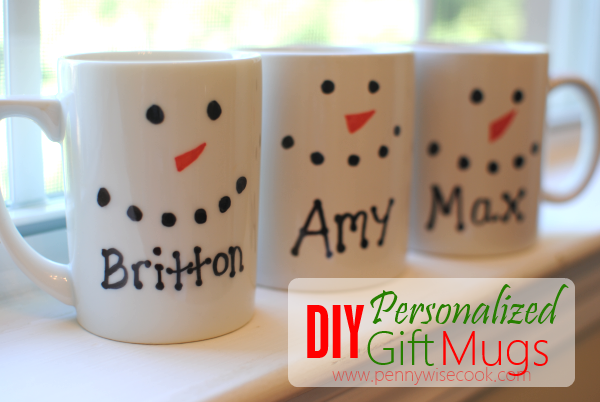 DIY Christmas gift mugs for $3 